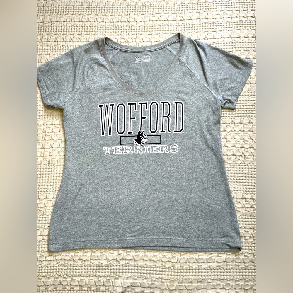 Womens Under Armour Wofford College Terriers‎ Tee Semi-Fitted Gray Large